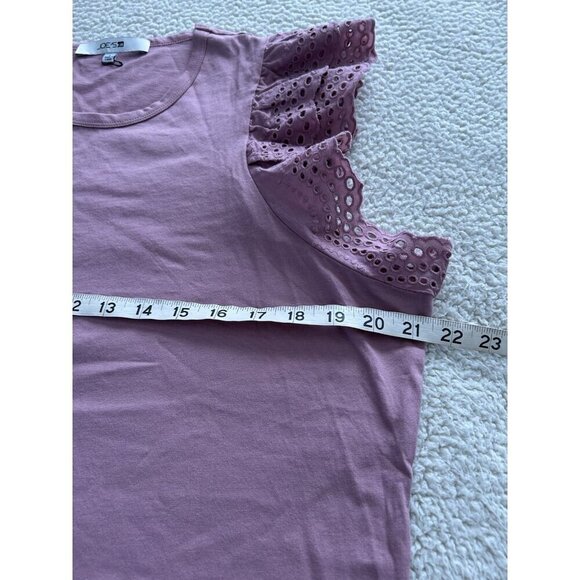 Joe’s Jeans Eyelet Flutter Sleeve Top in Rose NEW NWOT, Size L MSRP $148 - Picture 6 of 7